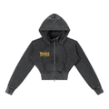 Vintage Washed Cropped Fleece Hoodie