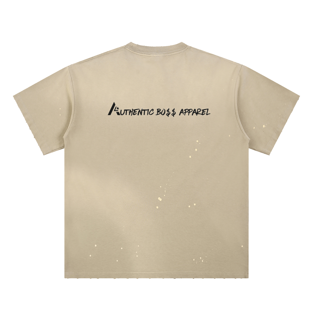 Hand-Frayed Sunfade Paint T-Shirt