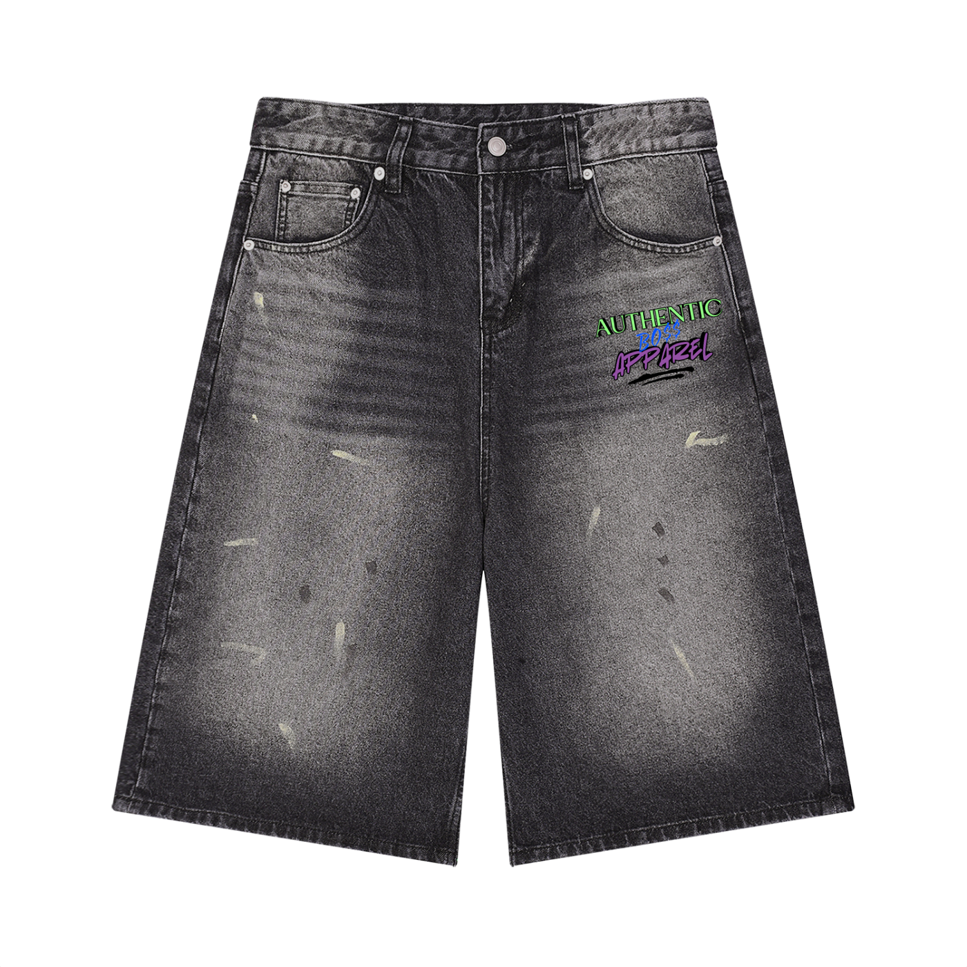 Men’s Vintage Wash Wide Leg Denim Shorts