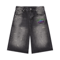 Men’s Vintage Wash Wide Leg Denim Shorts