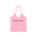 Women's Color Block Halter Crop Tank Top