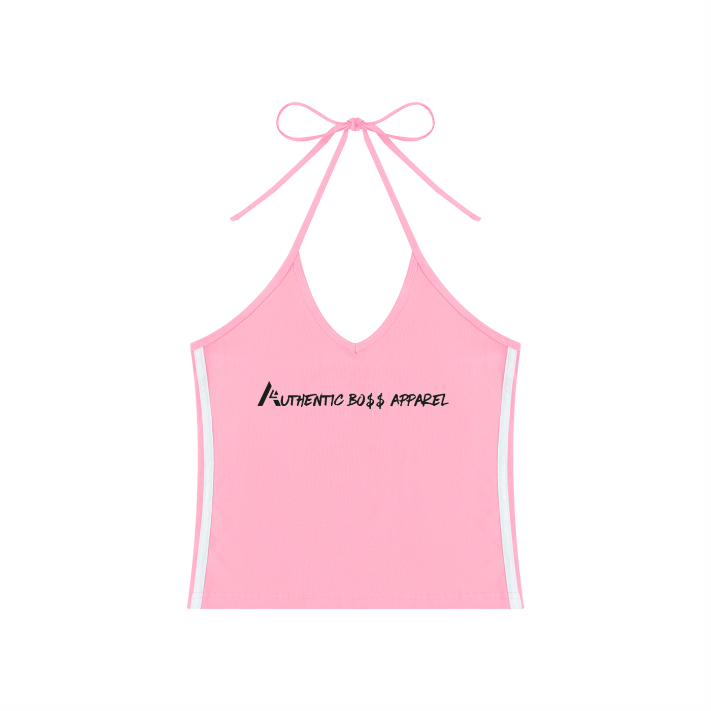 Women's Color Block Halter Crop Tank Top