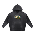 Vintage Washed Frayed Fleece Hoodie