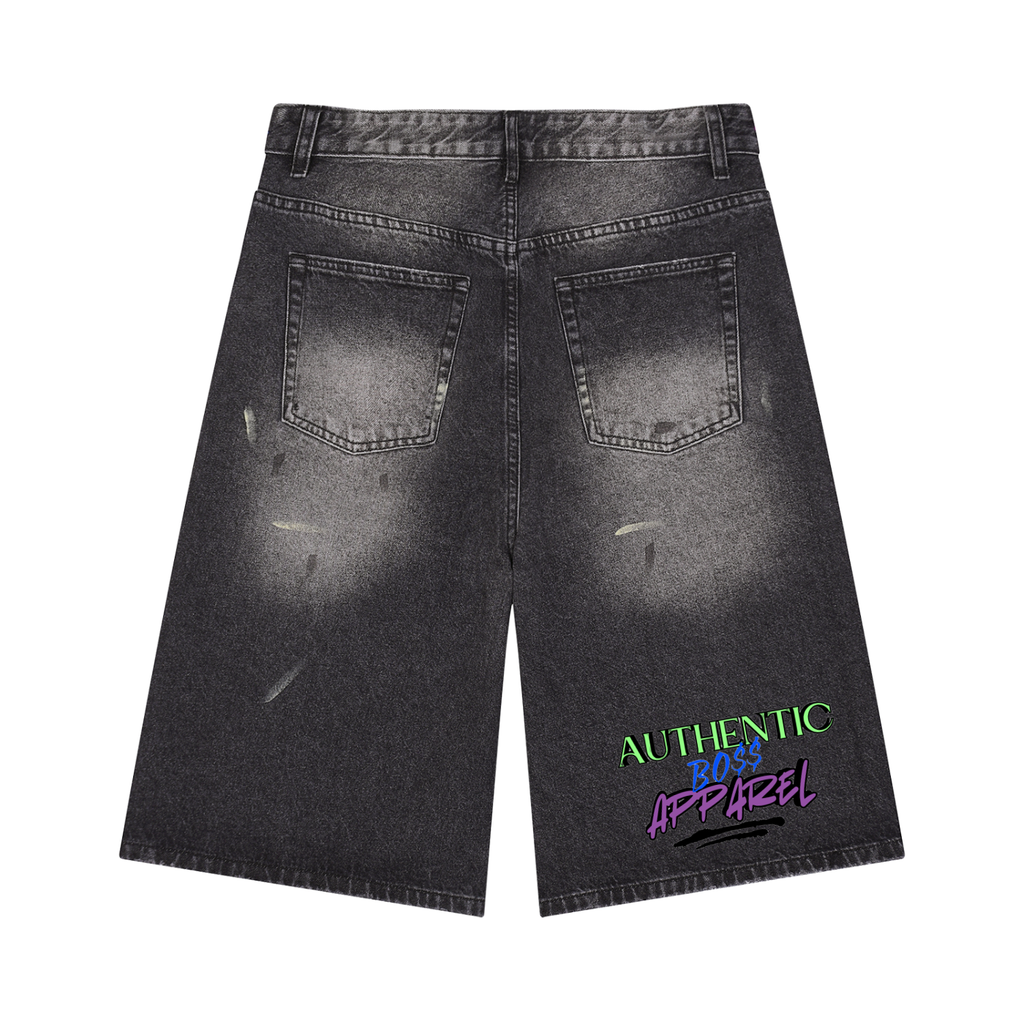 Men’s Vintage Wash Wide Leg Denim Shorts